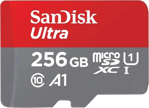 SanDisk Ultra Tarjeta Micro SDXC 256 GB + adaptador SD (Compatibles con tabletas y móviles Android, UHS-I, hasta 150 MB/s, Video Full HDD, Clase A1 de rendimiento, Class 10, U1)