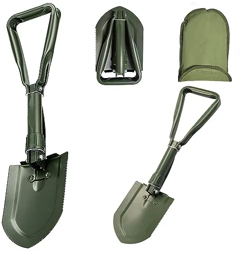 Pala Plegable Multifuncional 58 cm, Pala de Nieve Plegable, Pala Plegable Militar, Pala de Supervivencia Camping, Portátil Pala Plegable para Camping, Jardín, Supervivencia, Senderismo, Car