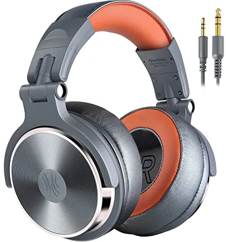 OneOdio Auriculares de Alta resolución para monitoreo y Mezcla de Estudio, Auriculares con Cable de grabación de DJ sin Adaptador Profesional con Auriculares de Piel proteína