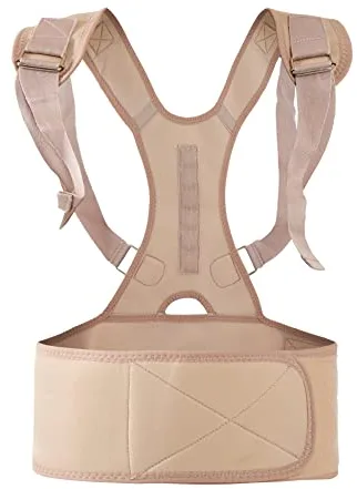 MQ PERFECT Corrector de Postura - Venda magnética ajustable - Entrenador de espalda de neopreno con acolchado - Apoya la postura, puede aliviar el dolor de espalda y hombro - 37 x 28 x 0,5 cm, S