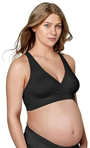 Medela Sujetador de Maternidad y Lactancia Keep Cool Sleep con Zona Dorsal Completamente Transpirable y Tela Suave al Tacto, en Negro