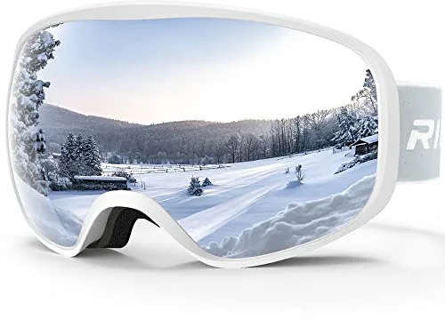 RIOROO Gafas de Esquí, Máscara Gafas Esqui Snowboard Nieve Espejo para Hombre Mujer Adultos Juventud Jóvenes OTG Compatible con Casco,Anti Niebla 100% Protección UV Gafas de Ventisca