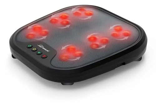 Snailax masajeador de pies Shiatsu con Calor, Nudos de Masaje Flexibles para Todos los tamaños de pies, analgésico eléctrico