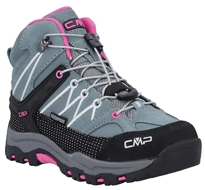 CMP Kids Rigel Mid Trekking Shoes Wp, Zapatos de trekking Unisex niños, Verde mineral Morado flúor, 37 EU