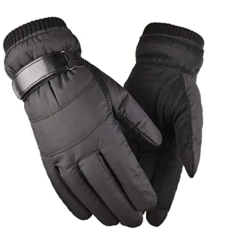 SOLO ACTFIT Guantes de Invierno Guantes de Ciclismo Antideslizantes Impermeable Guantes Resistentes al Viento Pantalla Táctil Guantes Termicos Esquí Escalada Bicicleta Correr (Black)