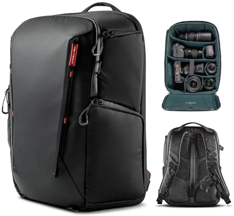 PGYTECH OneMo Lite Mochila para cámara 22L Impermeable Bolsa de cámara profesional para DJI Mavic Series Drone/DJI Mini 4 Pro/DJI Avata 2, DSLR/SLR Cámaras sin espejo, Negro
