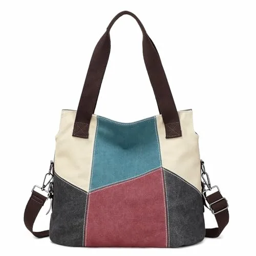 SIVENKE Bolso de Lona para Mujer Bolso de Las Señoras de la Lona Bolso de Hombro de Las Mujeres Bolso Bandolera Bolso Tote Bolso Shopper