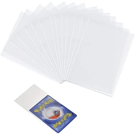 100 Fundas para Cartas Estándar, 66x91mm Fundas para Cartas de Comercio, Poke-mon, Transparente Soft Sleeves, Protectoras de Tarjeta
