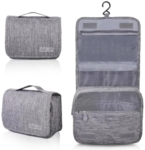 AiQInu Neceser Viaje,Impermeable de Gran Capacidad Neceser Maquillaje,Bolsa de Aseo con Gancho Colgante para Hombre y Mujer Accesorios de Viaje