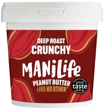 ManiLife Crema de Cacahuete Tostado Intenso y Crujiente 900g | Alta en Proteína, Sin Aceite de Palma ni Azúcares Añadidos | Hecho con Cacahuetes Argentinos de Origen Único (Embalaje Puede Variar)