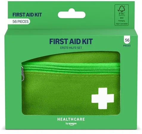 Healthcare by Amazon - Kit de primeros auxilios, Verde, 56 unidades (Anteriormente una Marca de Amazon Basic Care, el Mismo Producto)