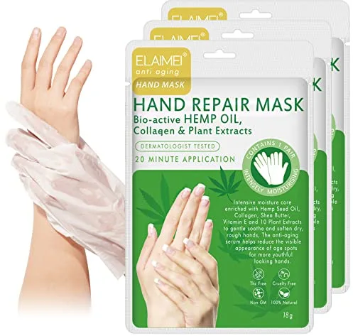 Guantes Hidratantes Para Manos 3 Pares Mascarilla Hidratante Antienvejecimiento Para Manos Secas y Agrietadas, Blanqueado, Reparador de Piel áspera