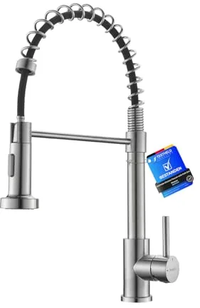 Ibergrif Grifo Cocina Extraible y Extensible - Acero Inoxidable 304, 360°Giratorio, 2 Modos Agua (Spray/Flujo), Manguera 40cm, Instalación Rápida, Monomando, M22143A