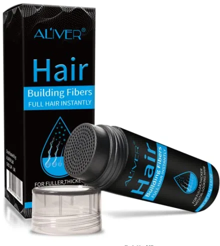 Fibras Capilares Negro 27.5G Fibra Cabello Para Pérdida de Cabello Hair Building Polvos pelo Hombre y mujere (negro)