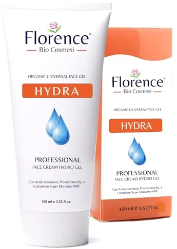 Hydra Florence - Gel Universal para rostro, cuello y escote, Con Ácido Hialurónico, Pro Vitamina B5, Complejo Hidratante NMF - 100ml Made in Italy