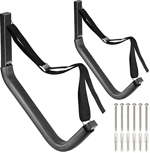 Heavdace Soporte de pared de almacenamiento para kayak, ganchos de garaje para canoa, sistema de almacenamiento de perchas para tablas de remo, colgador de kayak, carga máxima de 68 kg (54 cm x 50 cm)