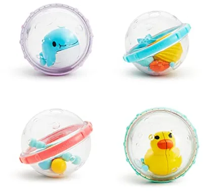 Munchkin juguete de baño flota y juega con burbujas, pack de 4