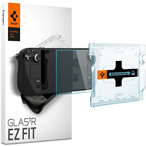 Spigen EZ Fit Protector Pantalla para Steam Deck LCD (2022), Steam Deck OLED (2023), 1 Unidad, Instalación Fácil, Alta Definicion, Dureza 9H