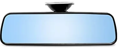 QWORK® 200 x 60 mm Espejo Retrovisor Interior con Ventosa Fuerte, Espejo Coche Universal 360° Giratorio para Prueba de Conducción