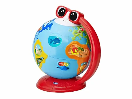 Chicco Juego Dante El Globo Parlante, Globo Educativo e Interactivo para Aprender Geografía, 3 Modos de Juego con Frasi, Quiz y Canciones en la Tierra, Inspirado en el Método Montessori, 2-6 Años