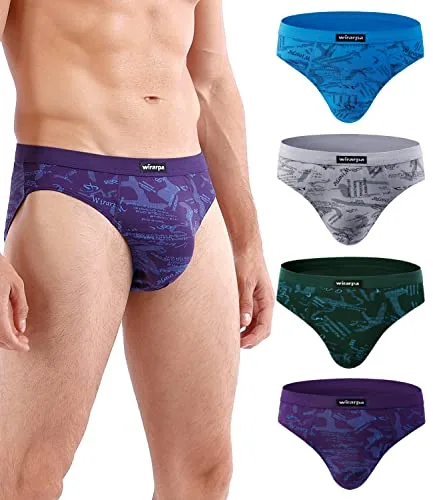 wirarpa Slip Microfibra Hombre Modal Ropa Interior Briefs Calzoncillo para Hombre Pack de 4 Multicolor Talla S