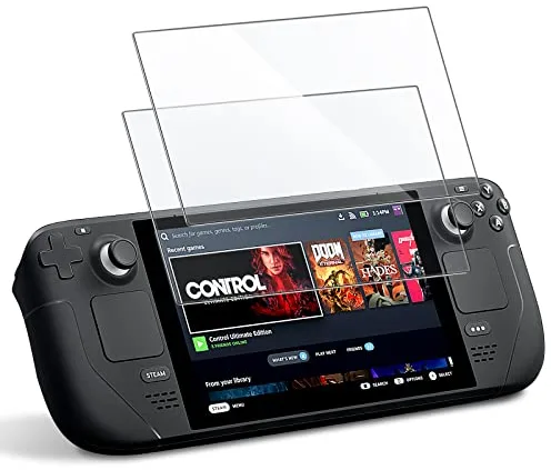 JETech Protector de Pantalla para Steam Deck OLED 7,4-Pulgadas (2023), Steam Deck 7 Pulgadas (2021&2022), 9H Cristal Vidrio Templado, Anti-Arañazos HD Transparente, 2 Unidades