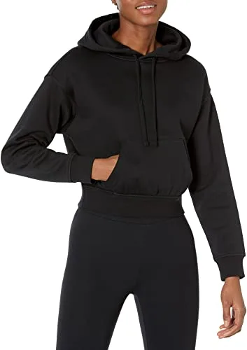 Amazon Essentials Sudadera Corta con Capucha para Mujer (Disponible en Tallas Grandes), Color Negro, Talla M