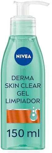 NIVEA Derma Skin Clear - Gel Limpiador Facial - Con Ácido Salicílico, Niacinamida y Sal Marina - Limpieza Profunda - Reduce los Poros - Elimina Puntos Negros - Piel Propensa a Imperfecciones - 150 ml