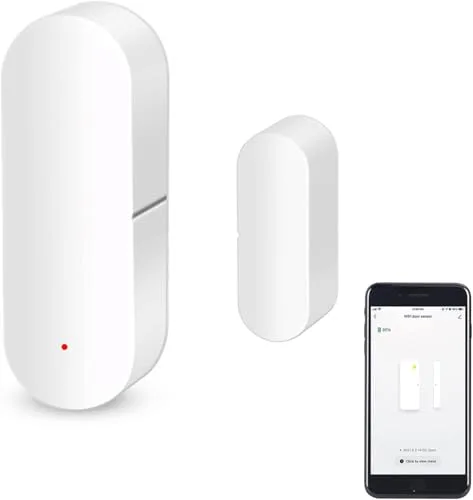 Sensor de Puerta WiFi, Sensor de Contacto de Ventana Inteligente, Alarma inalámbrica de Senso r de Puerta de Ventana, Compatible con Alexa y Google Assistant, no Requiere concentrador, 1 Pack