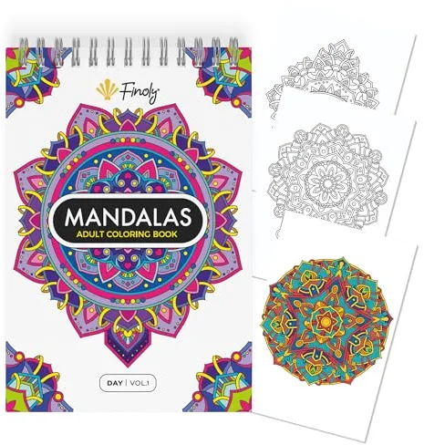 Finoly Libro Mandalas Adultos | Mandalas Colorear Adultos con 30 Ilustraciones Originales | Libros de Colorear en Tamaño A4 | Papel Premium