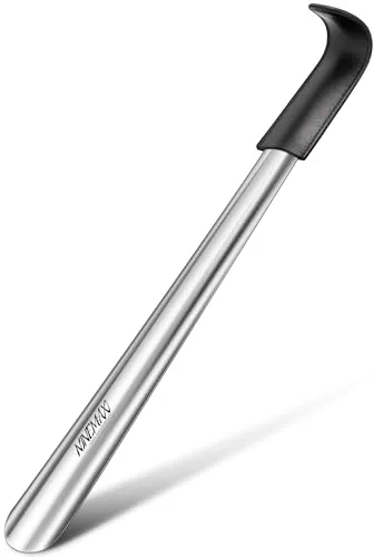 NINEMAX Calzador De Zapatos Largo, Calzador Largo Metalico, 42cm Calzadores con Mango Acero Inoxidable para Personas Mayores Hombre Mujer(Paquet de 1)