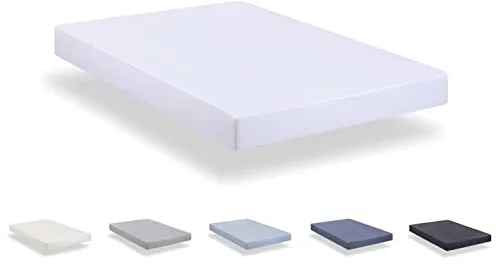 Todocama - Sábana Bajera Ajustable de Microfibra cepillada Extra Suave. (Cama 80 x 190/200cm, Blanca)