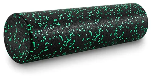 ProsourceFit High Density Foam Rollers 24 - inches long, Firm Full Body Athletic Massage Tool for Back Stretching, Yoga, Pilates, Post Workout Muscle Recuperation, Black/Green