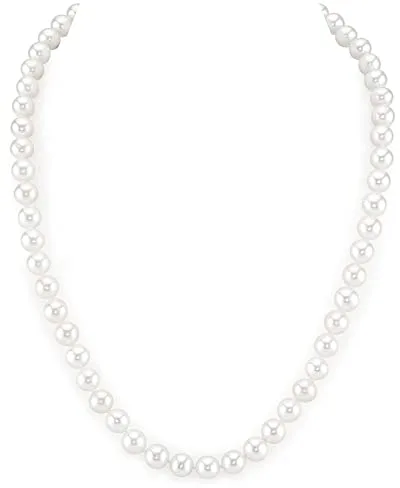 LIHELEI Collar de Perlas, Collar de Perlas Mujer de 6mm, Plata Collar Largo de Perlas de Imitación, Collar de Perlas Unisex, Collar de Perlas de Joyería para Mujer y Hombre - 75cm