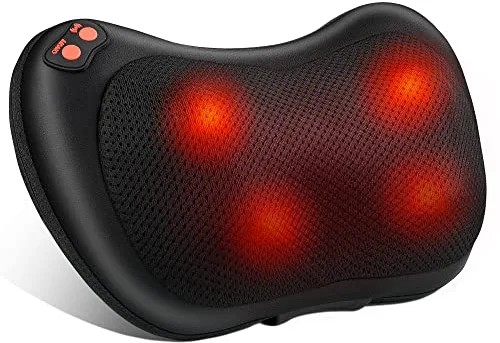 Cojín de Masaje Eléctrico Masajeador Almohada Masajeador Shiatsu con 3 Niveles de Tejidos para Cuello Hombros Espalda Piernas Pies Alivio del Dolor Muscular para Oficina Hogar