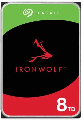 Seagate IronWolf 8TB, NAS Disco Duro Interno, 3.5 Pulgadas, 5400 RPM, CMR, 64 MB Cache, SATA 6 GB/S, Paquete Abre-fácil, Data Rescue Servicio (ST8000VNZ02)