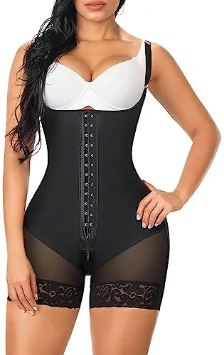 YIANNA Fajas Reductoras Mujer Abdomen Body Moldeador Reductor Faja Colombiana Reductora Shapewear Bodysuit Postparto Shaper Corset Negro L 7260