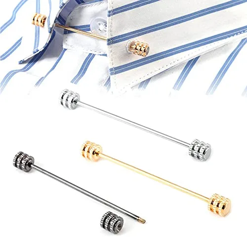 LONGHAO 3 pcs Corbata Alfiler Cuello Broche De Traje, Camisa Corbata Pins Clip