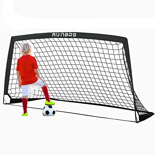 RUNBOW Portería de fútbol para niños, 182 x 121 cm Red de fútbol portátil para práctica en el Patio Trasero con Bolsa de Transporte