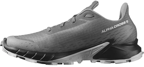 Salomon Alphacross 5 Zapatillas de Trail Running para Hombre, Agarre potente, Comodidad duradera, Rendimiento versátil, Pewter, 43 1/3
