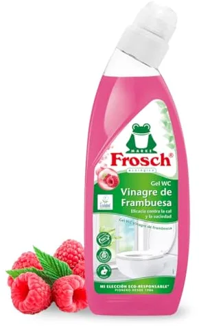 Frosch - Gel WC Ecológico, Limpiador de Cal y Residuos Para Inodoro, Higienizante con Vinagre Frambuesa - 750 ml