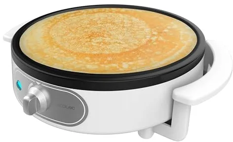 Cecotec Crepera Eléctrica Fun Creepy. Potencia 1200W, Revestimiento Antiadherente, Rodillo espaciador y Espátula, Potencia regulable, Indicador Luminoso, 30,5cm Diámetro