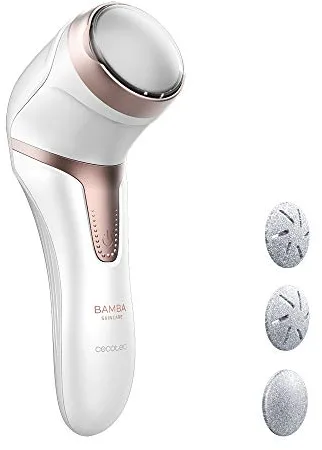 Cecotec Lima para Pies Eléctrica Bamba SkinCare. Batería Recargable de Litio, Autonomía 100 mins, Función Aspiración y Depósito, 2 Modos, Incluye 3 Discos con Gramajes Distintos