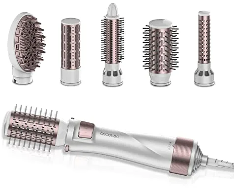 Cecotec Cepillo de Aire 5 en 1 Bamba CeramicCare 5in1 Pro, 1000 W, Cerámica, Tecnología Iónica, 3 Ajustes de Temperatura y 2 Velocidades, Función de Aire Frío, Incluye 5 Cabezales