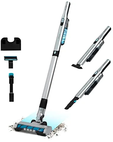 Cecotec Aspirador Vertical sin Cable Ultraligero Scoba 2100 Jalisco. 210 W y 20 kPa de Poder de Succión, Motor Digital Brusless, Autonomía 40 mins, Tubo y Cepillo Jalisco motorizado, 2 Accesorios