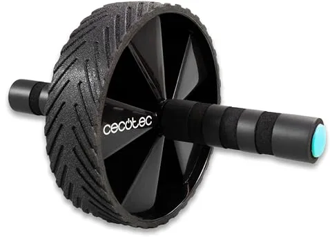 Cecotec Rueda Abdominal Small Fitness DrumFit AB Wheel, Entrenamiento funcional, Agarres antideslizantes ComfortFit & SweatProof, Esterilla Goma EVA, SilenceFit, Máximo 200kg
