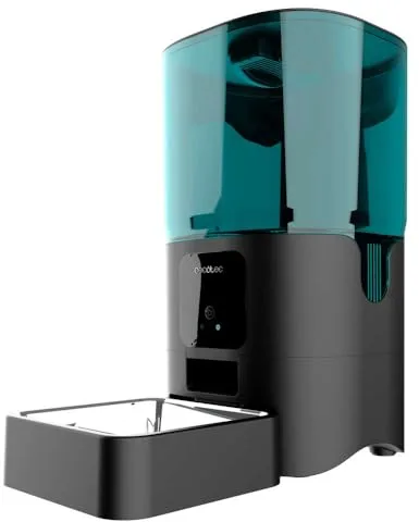 Cecotec Comedero Dispensador Automático para Mascotas con Control WiFi Pumba 6000 Purrfect Meal Smart. 6 litros de Capacidad, Control de Porciones, Cuenco de Acero INOX