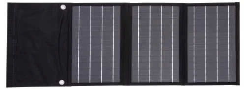 Cargador Solar de 21W de Technaxx con USB para teléfono, Power Bank, Tableta, etc Viajes, acampadas y Actividades al Aire Libre - Maletín de Carga con Panel Solar TX-207