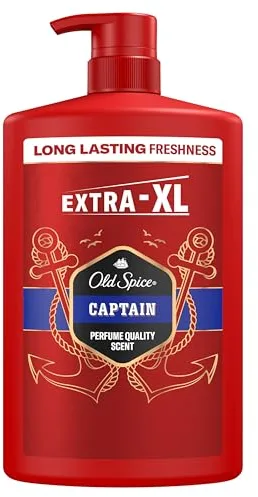 Old Spice Captain Gel De Ducha Y Champú Para Hombres 1000ml, Gel Para Cara, Cuerpo Y Pelo 3 En 1 Multiusos, Frescura Duradera, Fragancia Excepcional, Limpieza Profunda