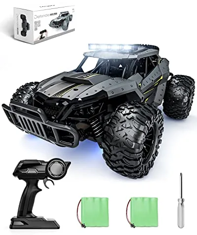 Tecnock Coches de Control Remoto para niños y Adultos, Escala 1:16, 20 km/h Tracción 2, camión Monstruo Todo Terreno, 2 Baterías para Juego de 60 Minutos, Juguetes Regalos para niños y niñas